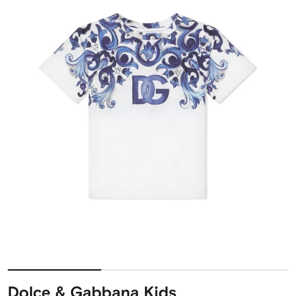 Dolce & Gabbana Blue and Cream Kids Shirt